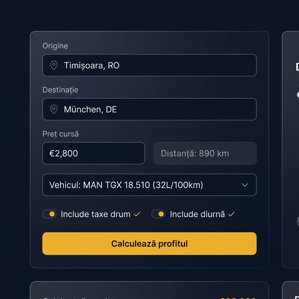 Formular calculator transport